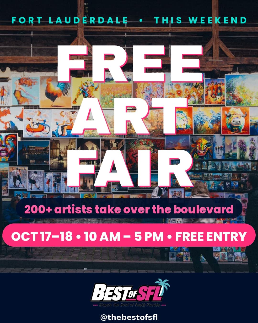 🎨🔥 FORT LAUDERDALE — THE BOULEVARD IS TURNING INTO AN OPEN-AIR GALLERY THIS WEEKEND.
The