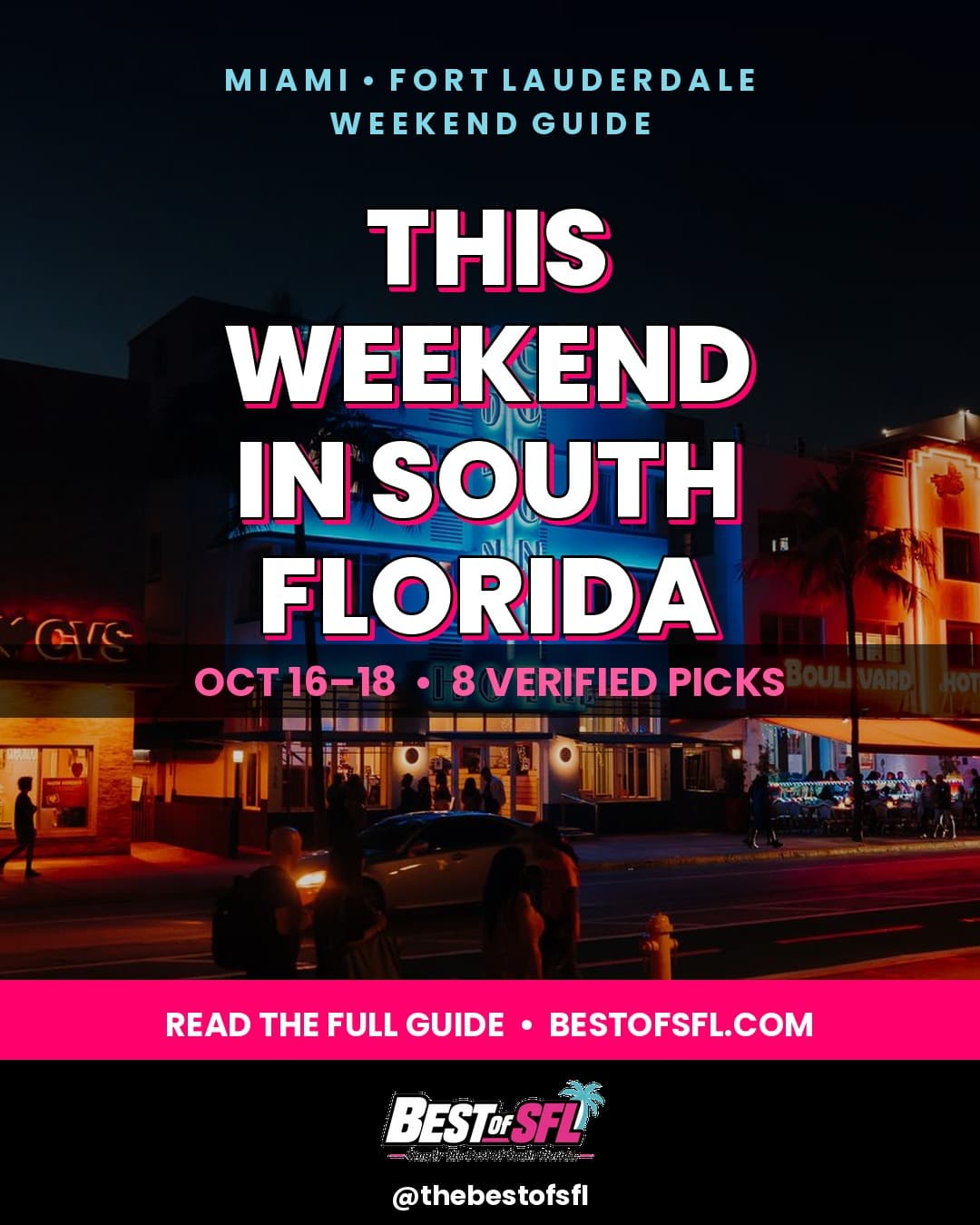 THIS WEEKEND IN SOUTH FLORIDA — OCT 16–18 🎉
III Points takes over Wynwood, Fiesta Latina